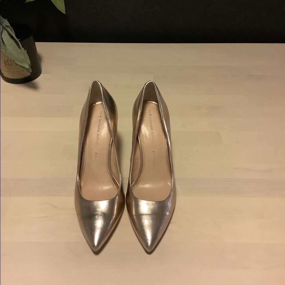Metallic pink heels